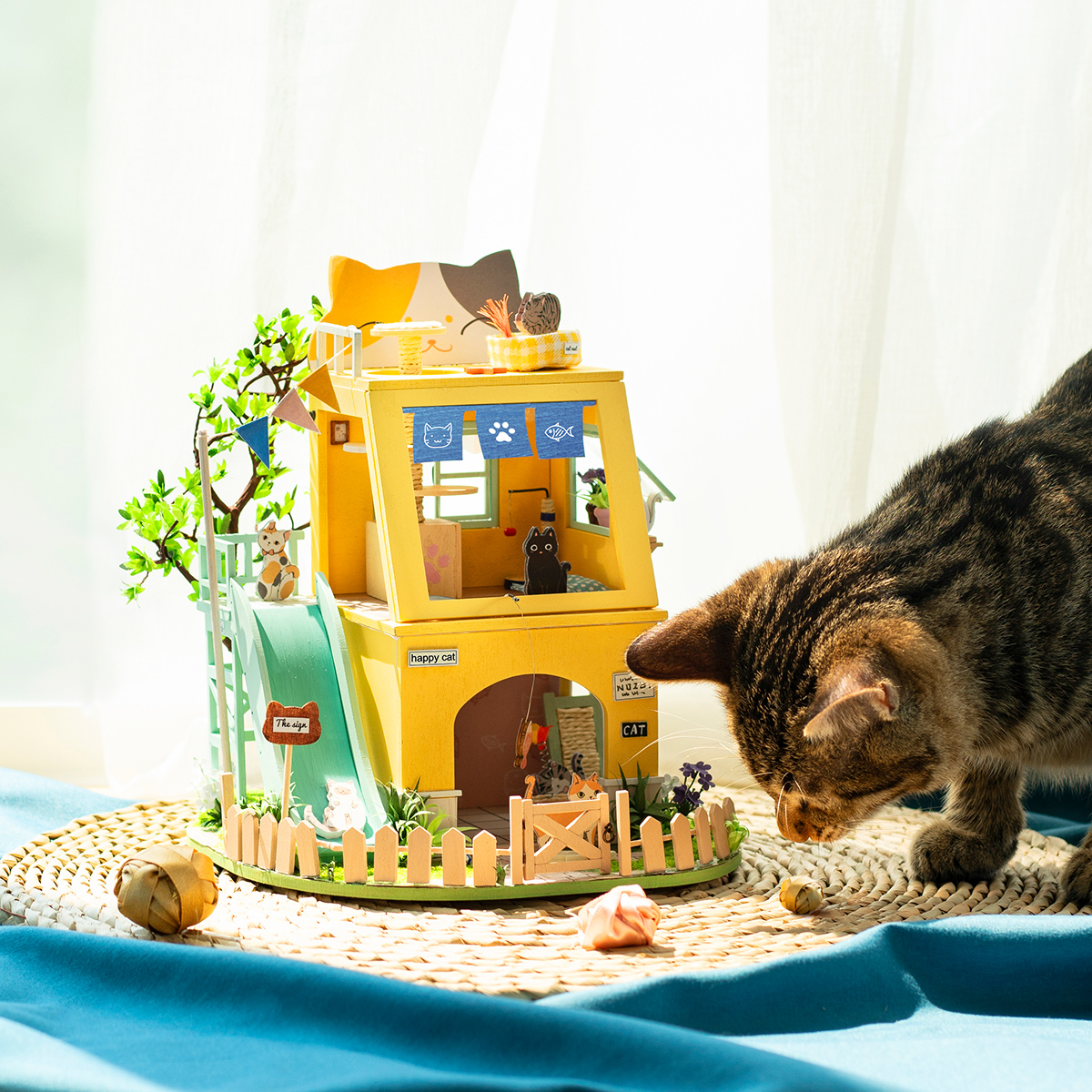 Деревянный конструктор-румбокс Robotime кошачий домик Cat House